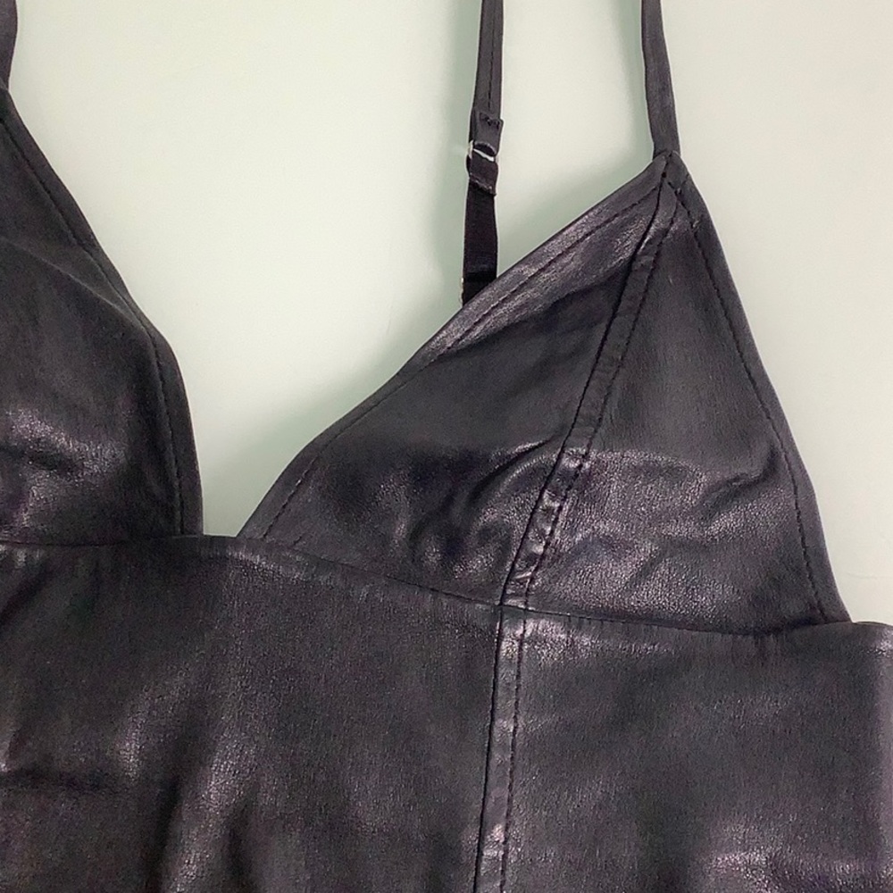 Alexander Wang Black Leather Mini dress size 4 - Picture 9 of 11